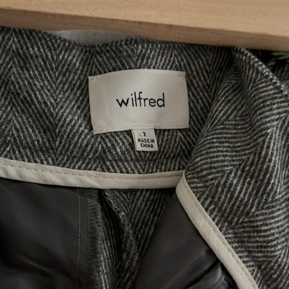 Aritzia Wilfred Tie-Front Wool Cashmere Blend High Waisted Trouser Pants 2 - Picture 7 of 13